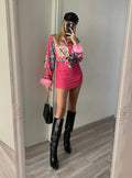 Camicia Vers Fuxia con piume