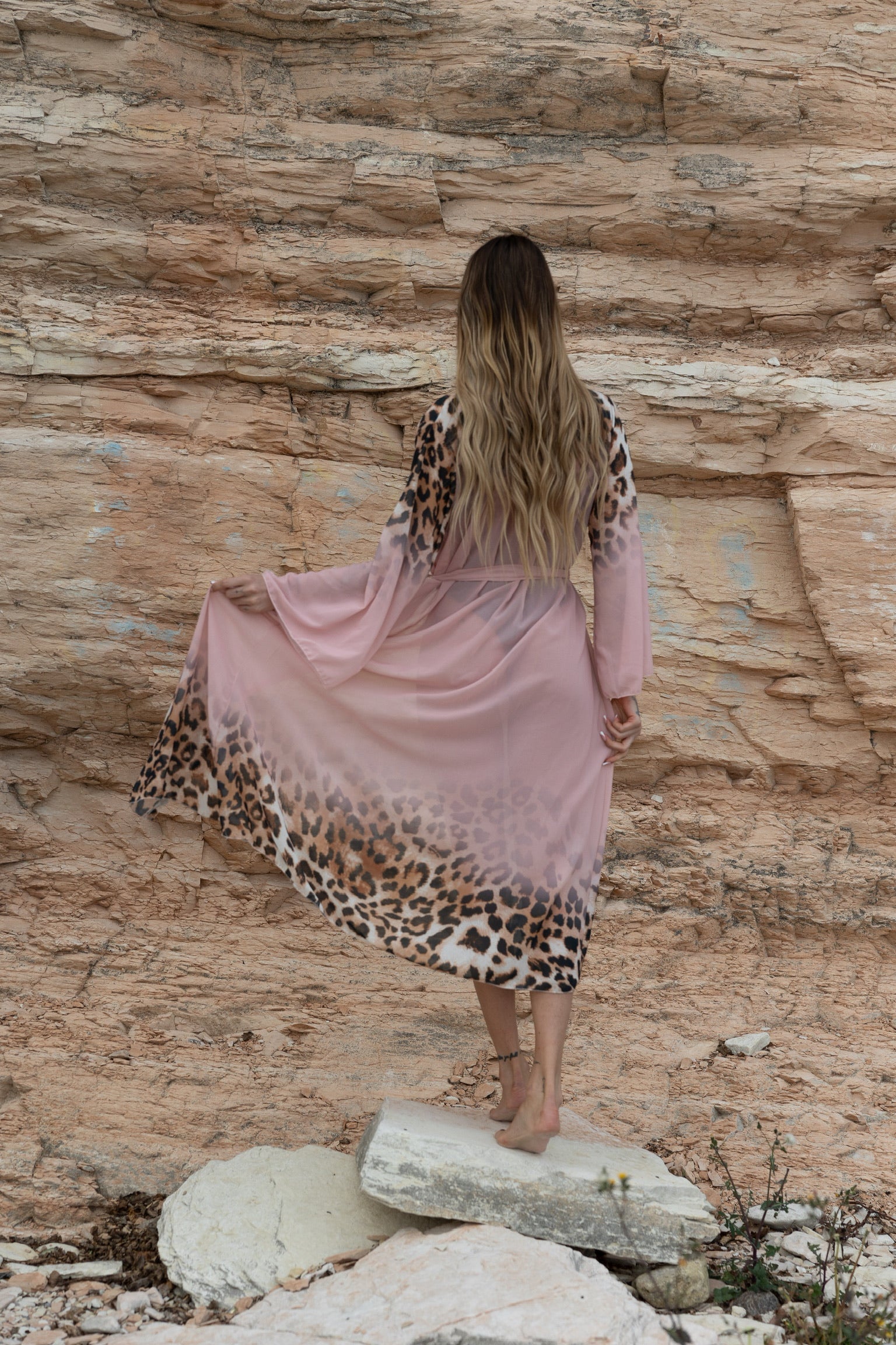 Kimono animalier rosa