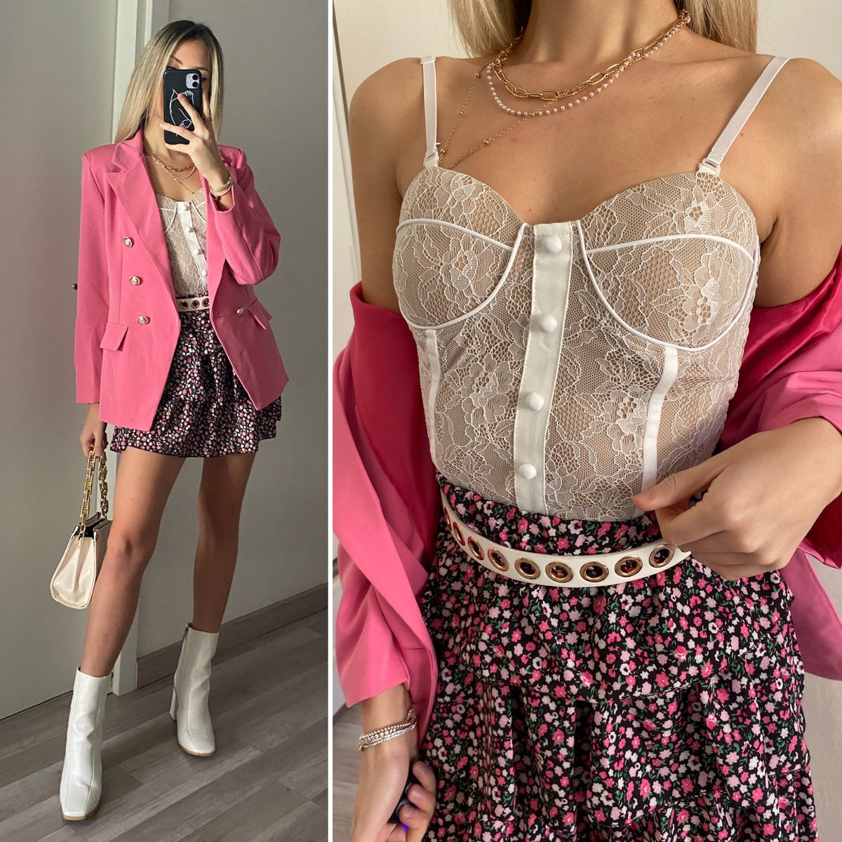 Giacca Fuxia con bottoni oro