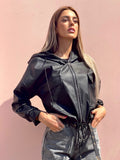 Giubbino in eco pelle nero