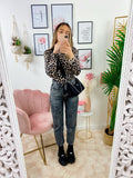 Jeans Bottone asimmetrico Grigio