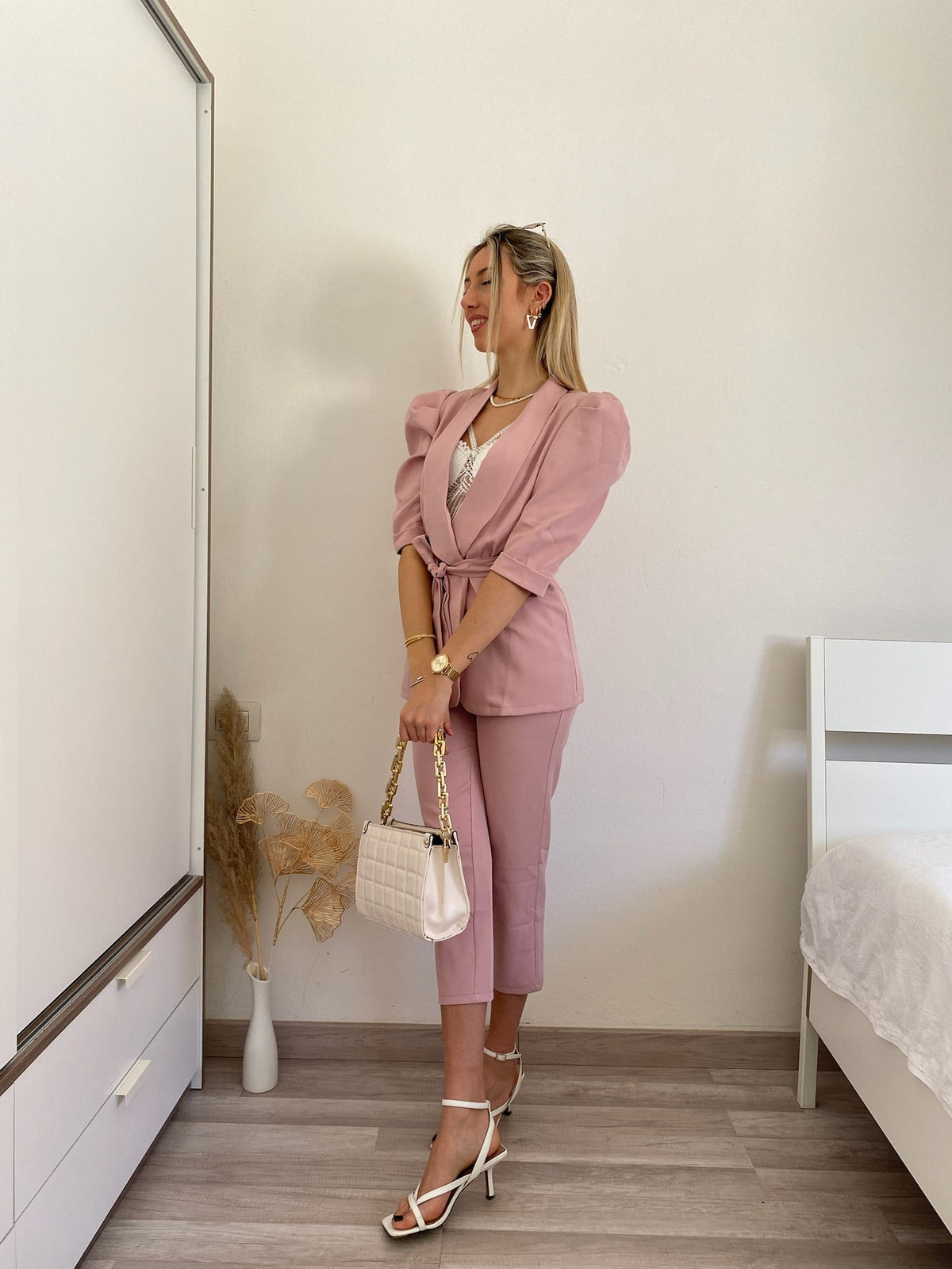 Completo giacca e pantalone cipria