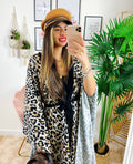 Maxi cardigan a fantasia maculato