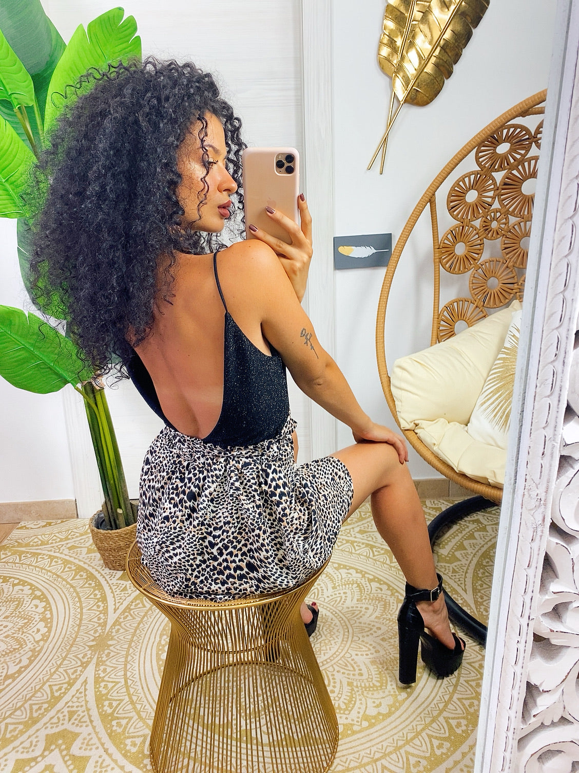 Short maculato nero e marrone