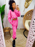 Tuta due pezzi rosa barbie maglia con elastico