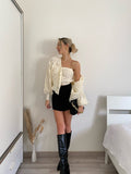 Cardigan panna a trecce