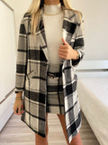 Cappotto check bianco nero