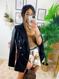 Blazer in ecopelle Nero