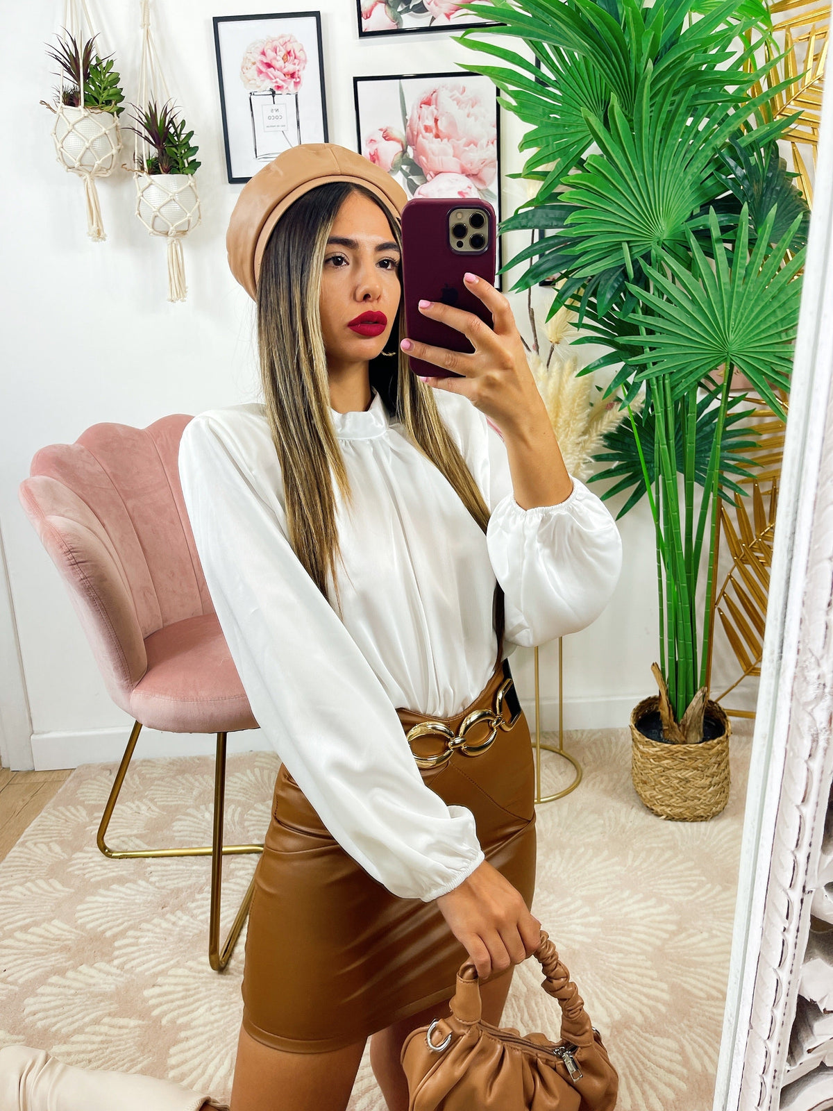 Top in raso bianco