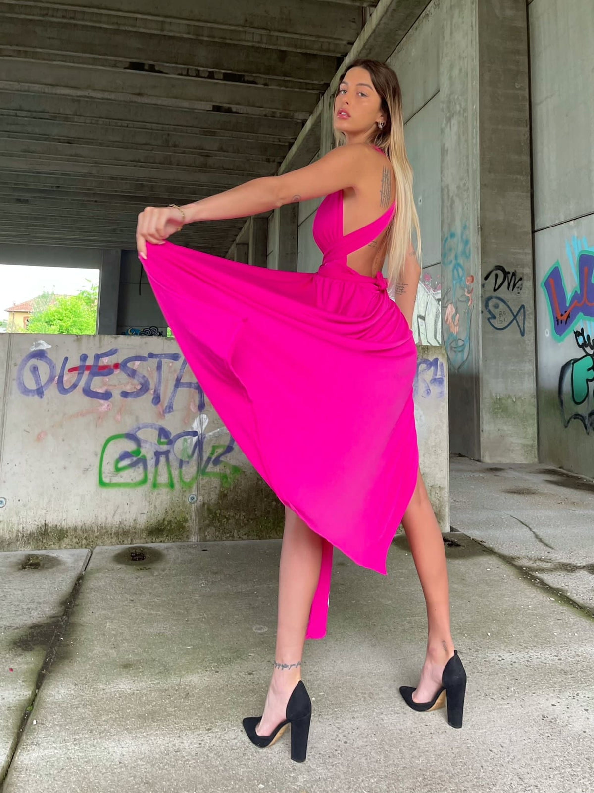 Dress Red Carpet con due spacchi
