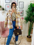 Giacca a quadri Beige/Lilla
