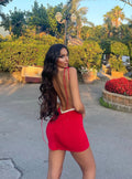 Abito corto push up rosso