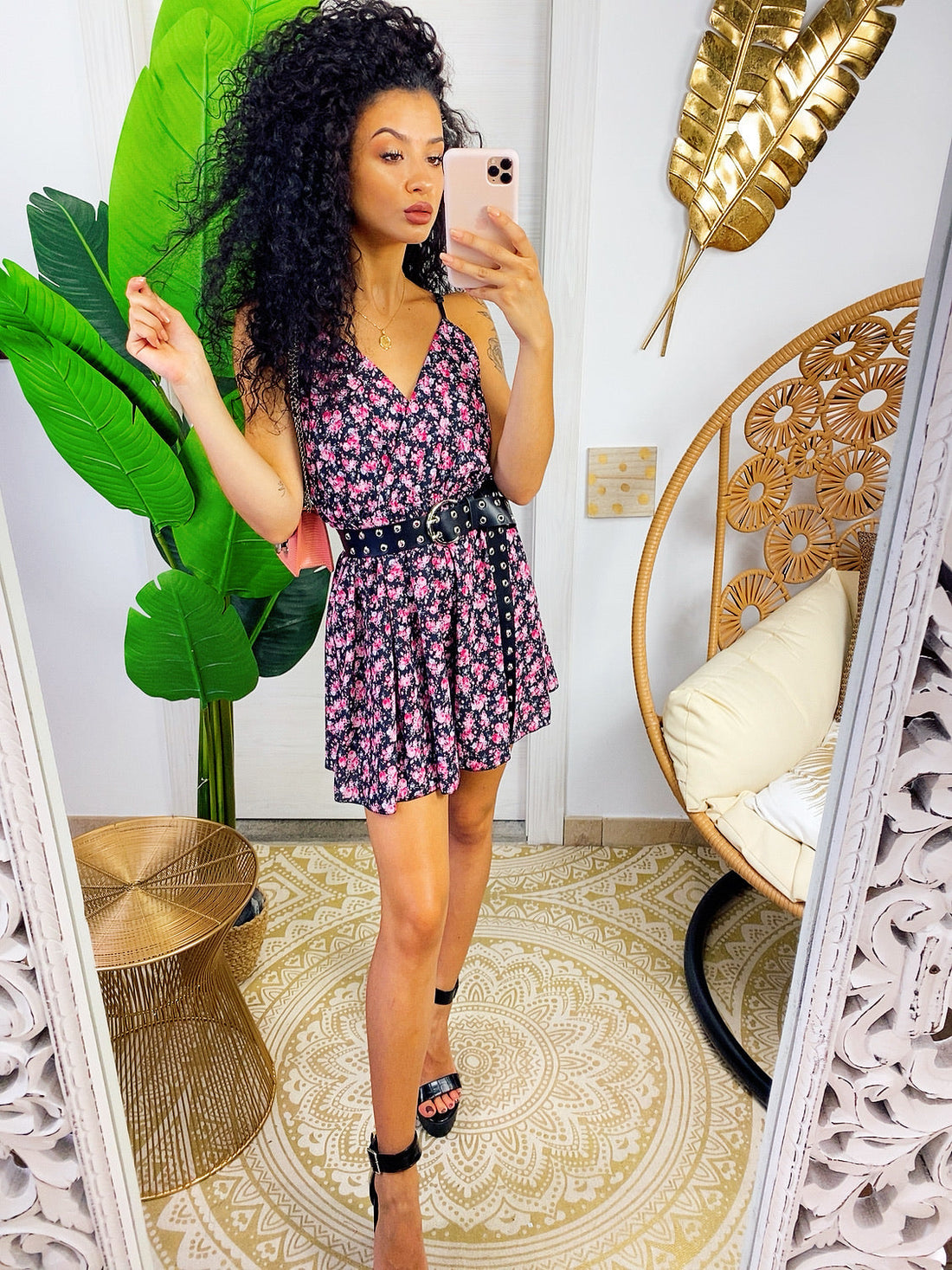 Tutina con fiori Fuxia leggera