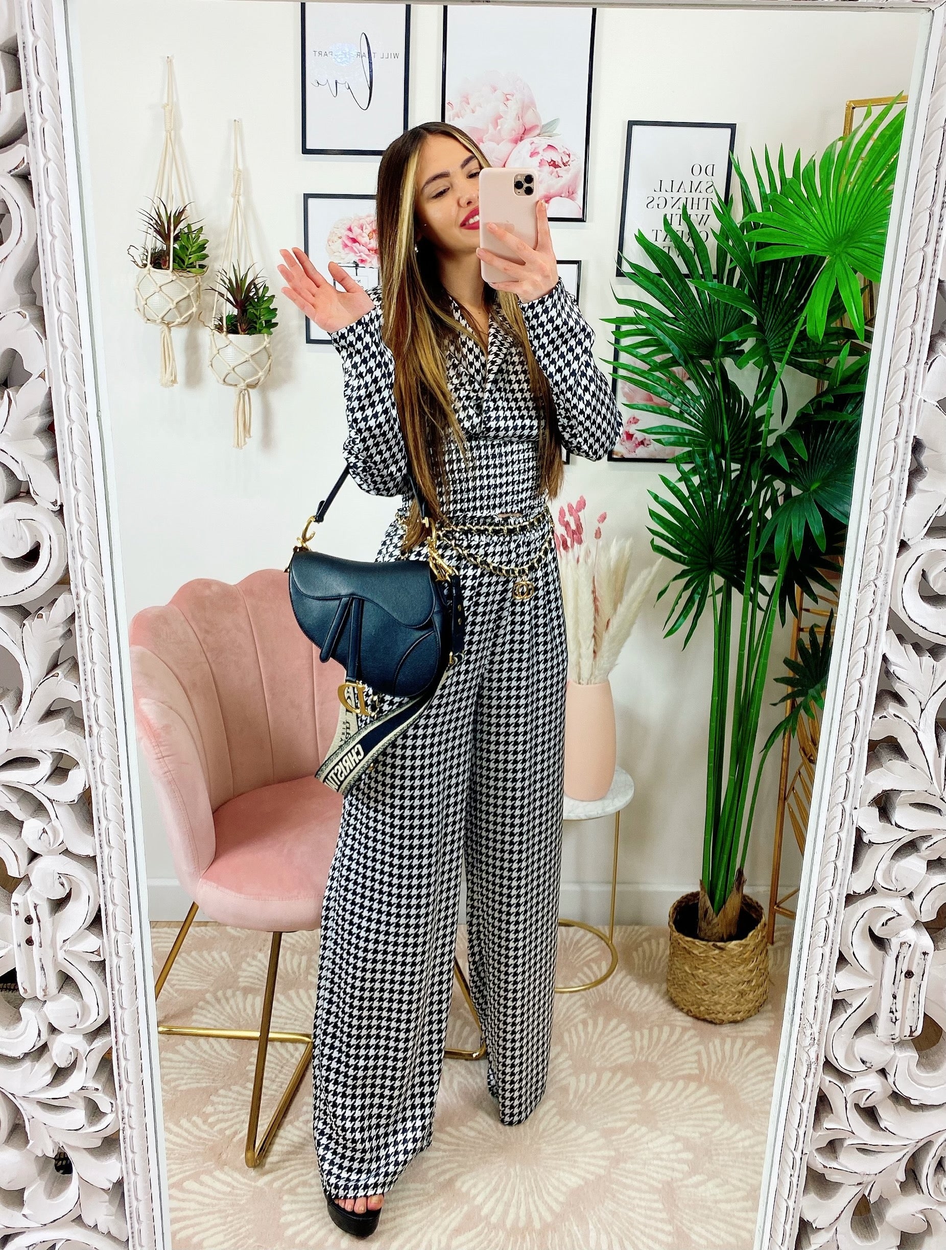 Completo pantalone e bluse  pied de poule