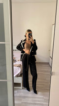 Completo giacca e pantalone nero e bianco