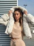 Giaccone beige con pelo