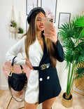 Abito Blazer con cintura nero bianco