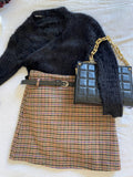 Gonna in tweed nude e lilla