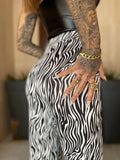 Pantalone a zampa zebrato