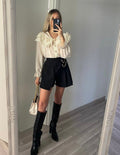 Gonna pantalone nero con catena