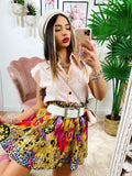 Camicia smanicata con borsetta Rosa