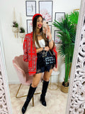 Giacca effetto bandana Rossa