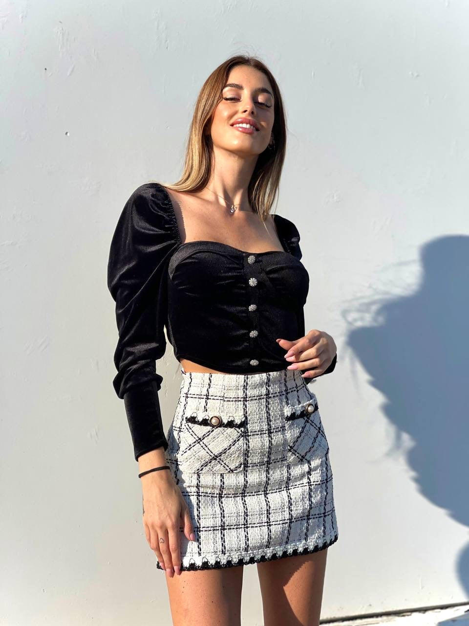 Maglia in ciniglia nera