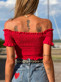 Top plissettano rosso