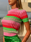 Maglia rosa e verde con cuori