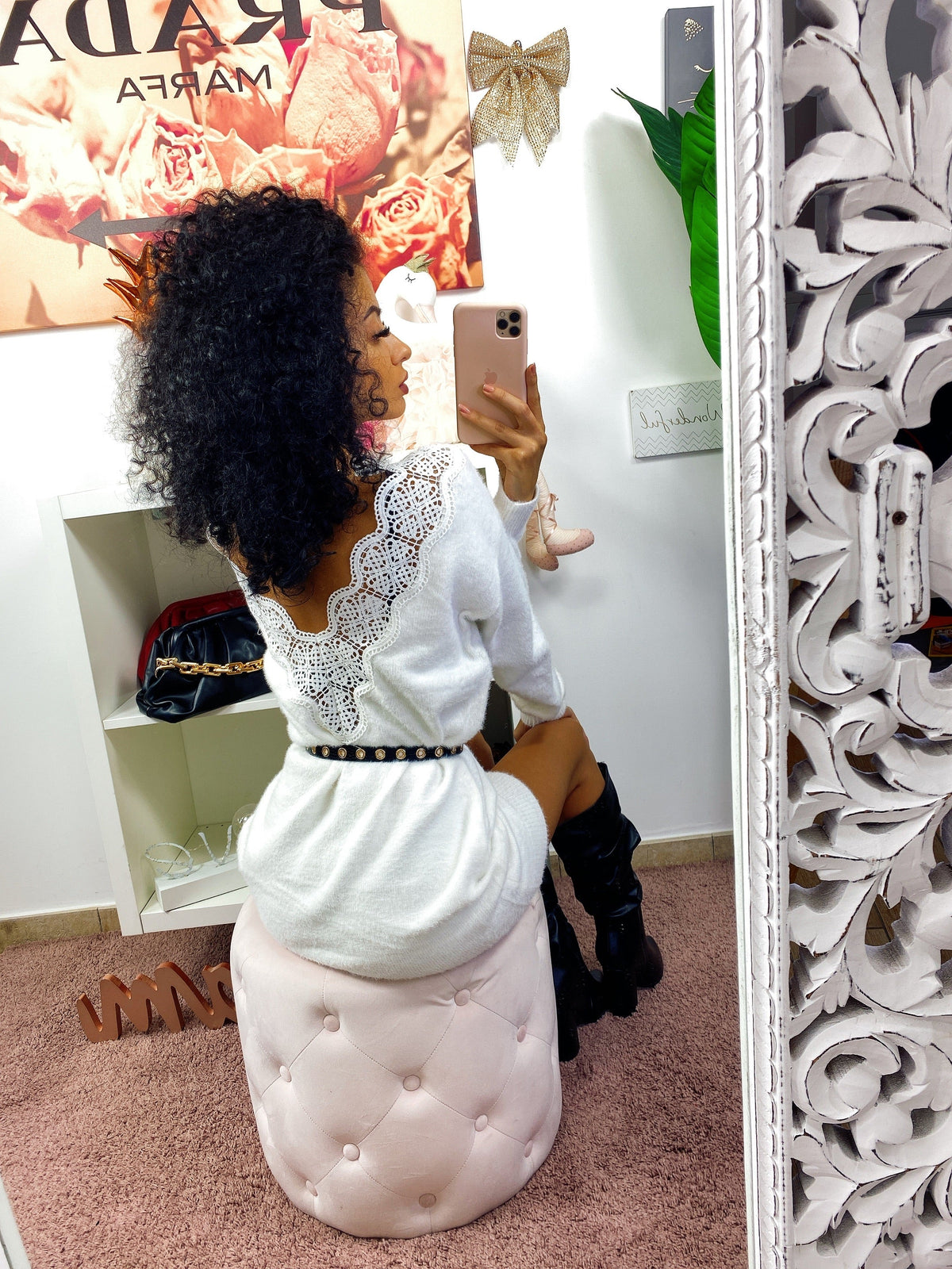Abito in maglia Reversible bianco