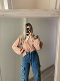 Maglione rosa collo a Camicetta rosa