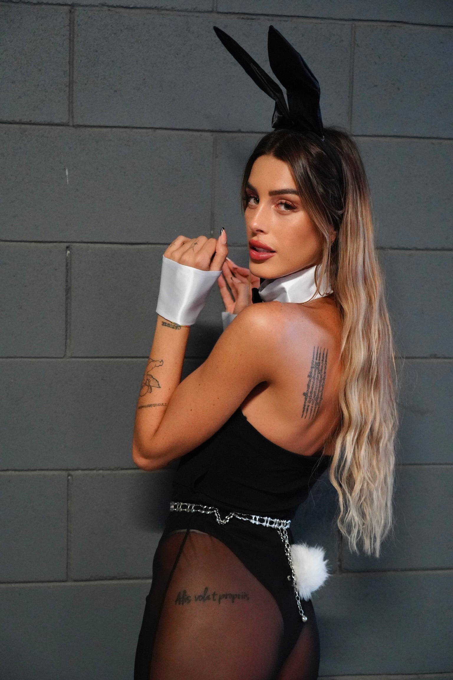 Tuta a fascia con trasparenze