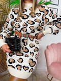 Maxi maglione morbidissimo con cuori beige