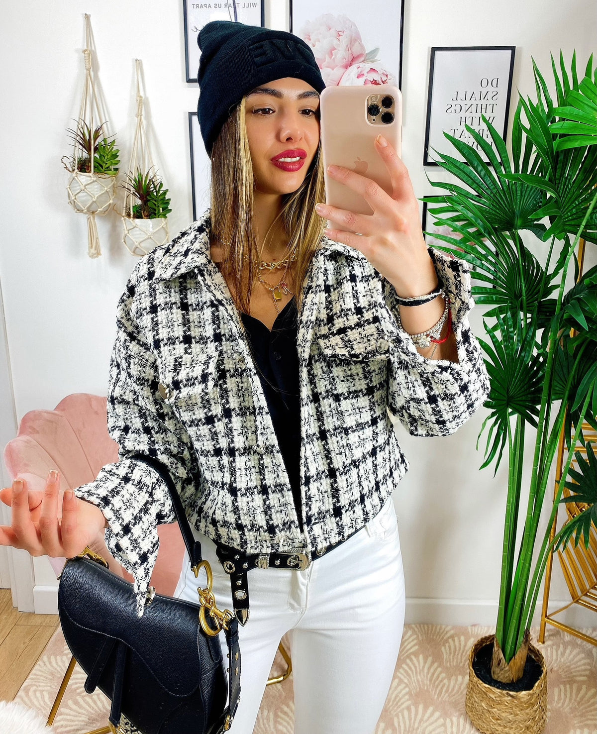 Giacca in tweed Nera