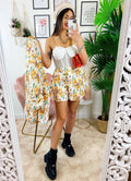 Completo Giacca e Short fiori Arancio