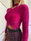 Maglioncino morbidissimo choker Fuxia