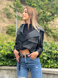 Giacca in eco pelle nera
