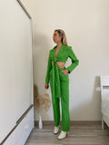 Completo top e pantalone verde