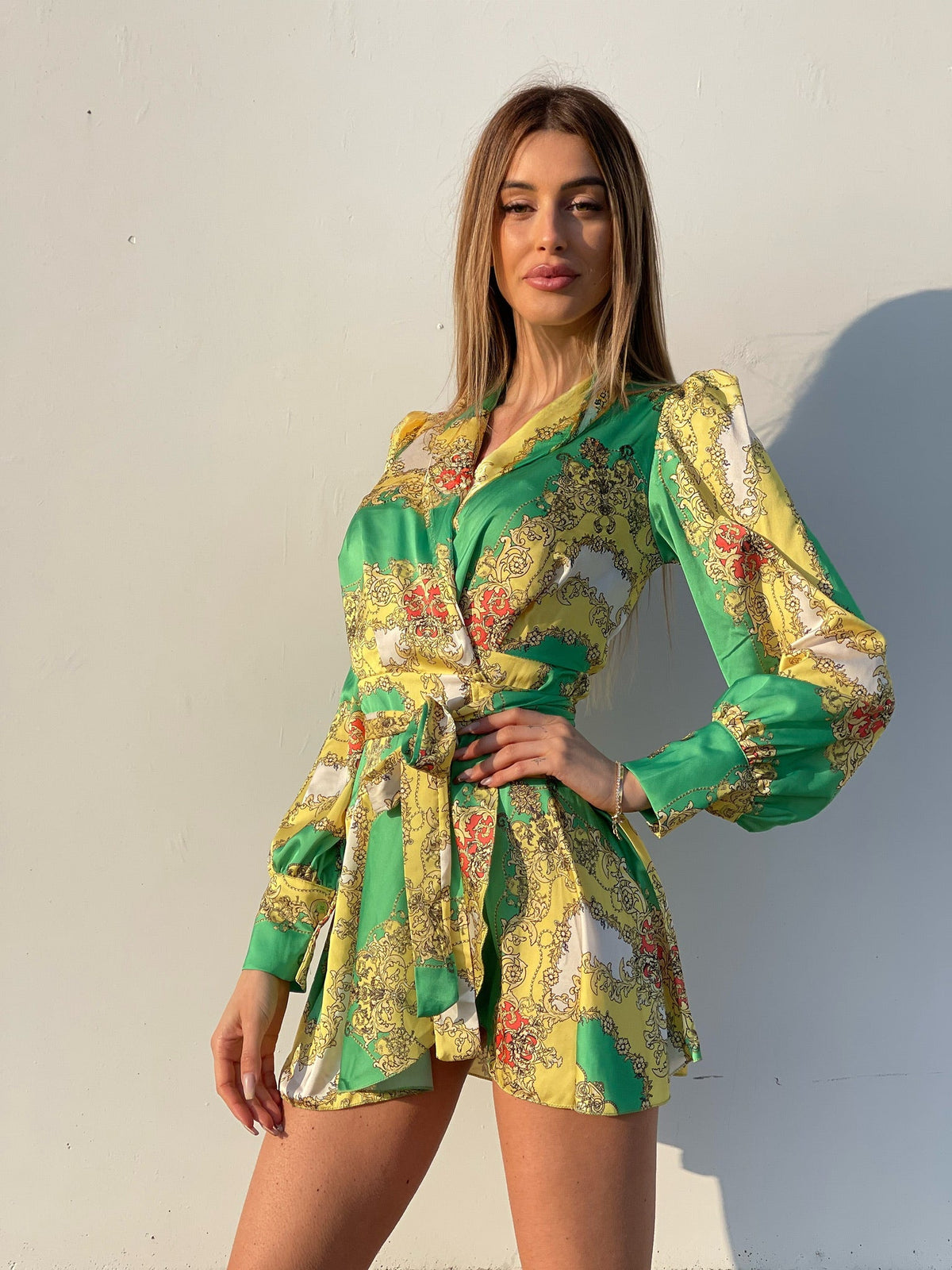 Abito etnico giallo e verde
