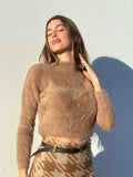 Maglioncino morbidissimo a collo alto camel