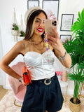 Top con catena in strass