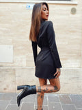 Abito a blazer nero con frange