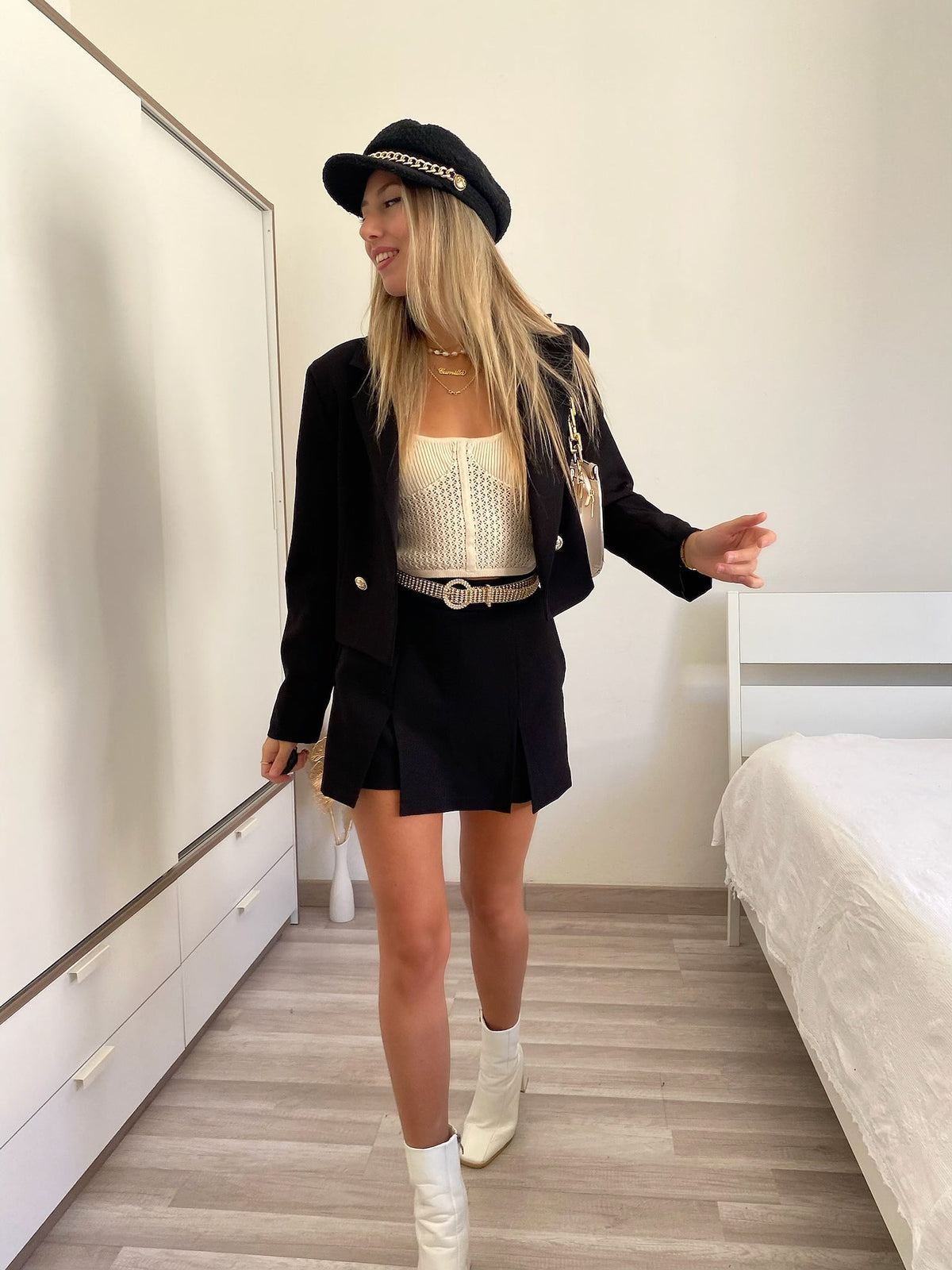 Completo giacca e short nero