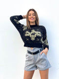 Short grigio in panno con cintura