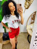 Short a caramella rosso