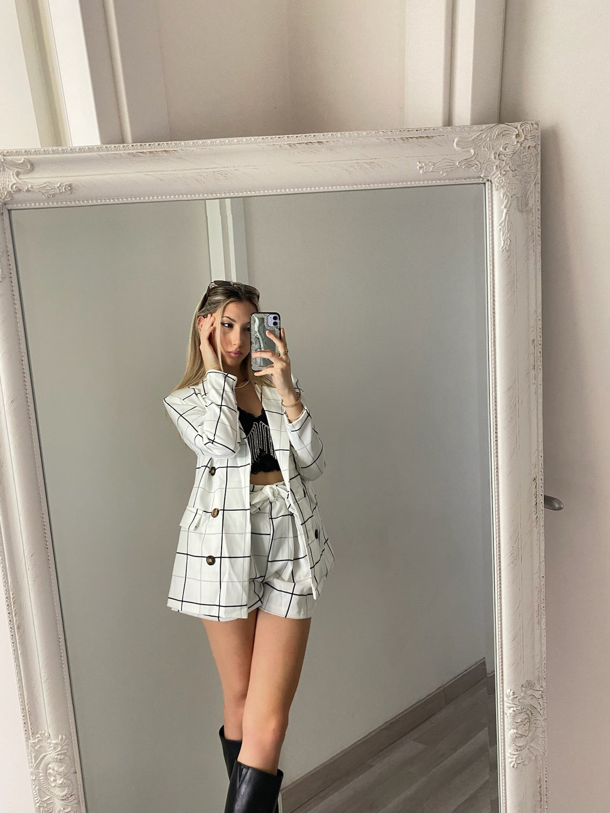 Completo Giacca e Short Bianco