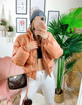 Bomber crop rosa