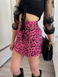 Gonna animalier Fuxia nero