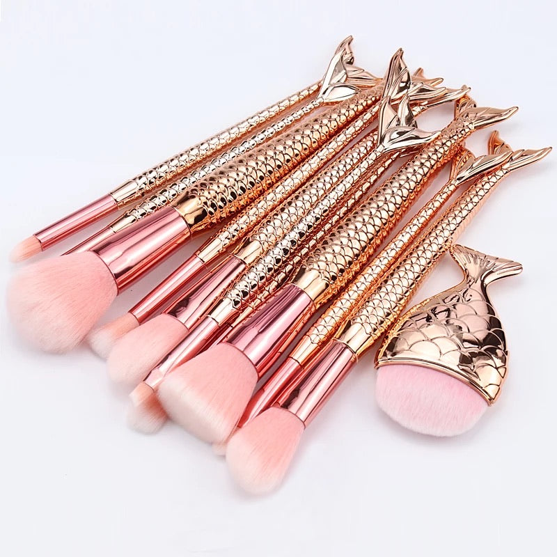 Set pennelli sirena Rosa Gold