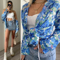 Camicia floreale azzurra